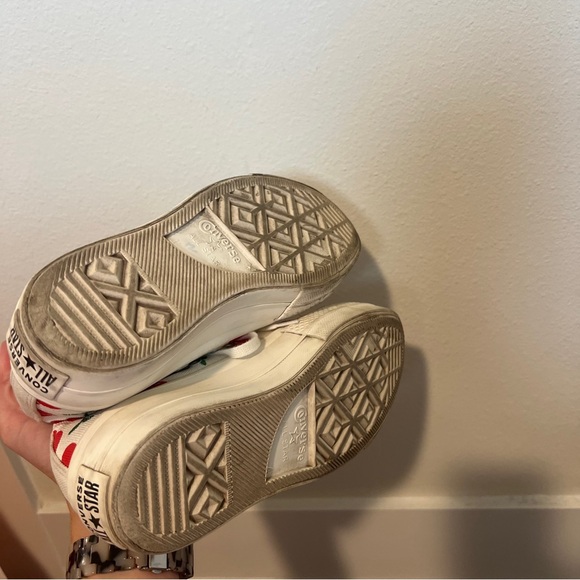 Converse Women's Cherry Pattern High-Top Sneakers - White and Red - Picture 7 of 9